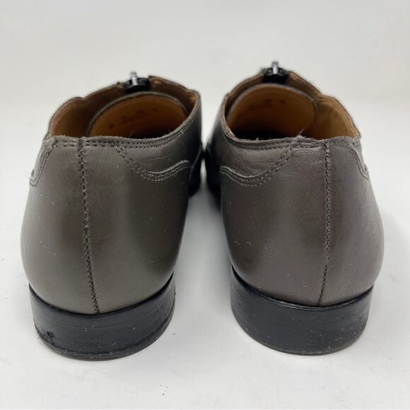 Franco Sarto Gray Kagan Pointed Leather Olive Loafer 6M Flats Top Zipper - Picture 6 of 10